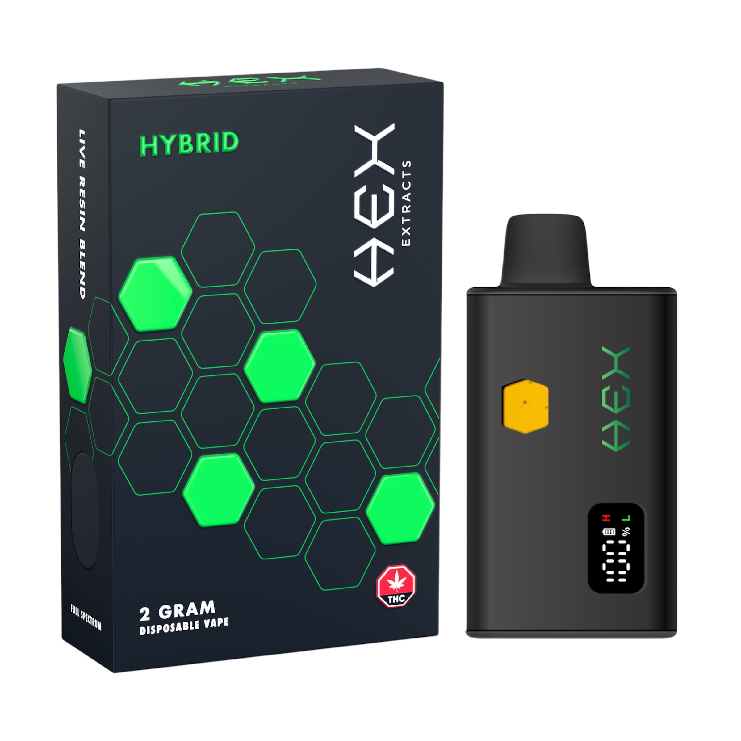 Hex Extracts Live Resin 2g Vape - Honeydew Funk (Hybrid)