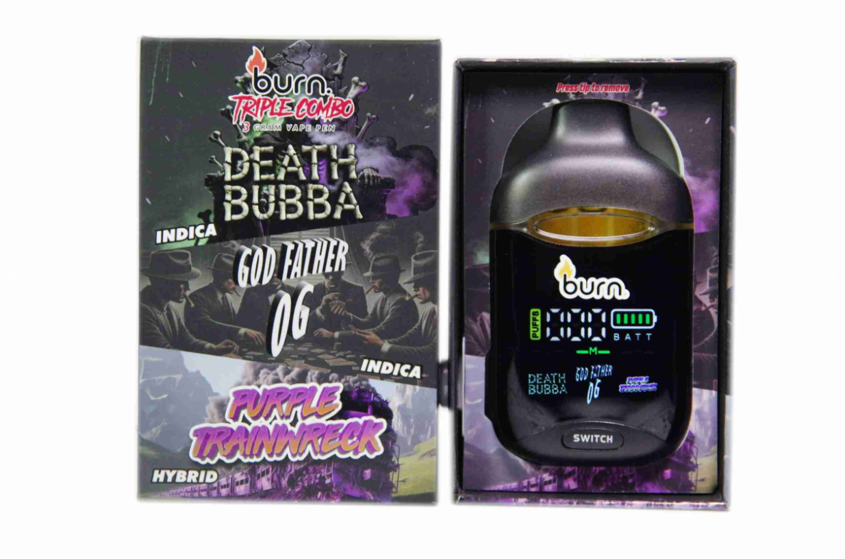 Burn Triple Combo (3g) - Death Bubba + Godfather OG + Purple Trainwreck
